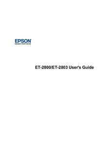 Epson EcoTank ET 2800 manual. Camera Instructions.